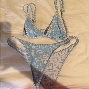 Kulani Kinis Light Blue Printed Triangle Bikini